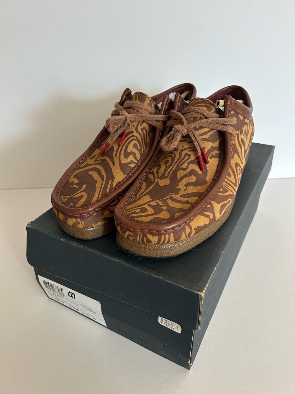 Wu Wear Clarks Wallabeeww Lo Brown Patterned Leather Moccasin